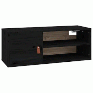 Helloshop26 - Armoire murale noire rangement pratique 80 x 30 x 30 cm style rustique en bois de pin 02_0048390 - noir Bois massif 3000235252936