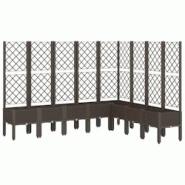 Helloshop26 - Jardinière bac lit surélevé plantes fleurs terrasse jardin avec treillis 200 x 160 x 142 cm PP marron 02_0038276 - 3000214188430 Helloshop26 - Jardinière bac lit surélevé plantes fleurs terrasse jardin avec treillis 200 x 160 x 142 cm PP marron 02_0038276 - 3000214188430