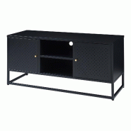 Helloshop26 - Meuble TV support télévision salon étagère acier 120 x 40 x 55 cm noir 03_0010058 - noir acier 3000225014636