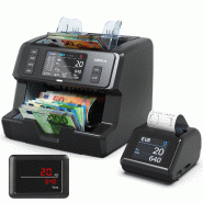 Jubula MV-400 compteuse de billets 1CIS avec imprimante MPR-1, écran tactile, comptage mixte, détection faux billets, testée BCE - noir MV-400+Printer