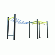 Double suspension pour parcours sportif en plein air - Acier galvanisé - Gamme Ninja Double suspension pour parcours sportif en plein air - Acier galvanisé - Gamme Ninja