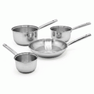 Lot de 3 casseroles 18/20/22 cm et poêle 24 cm en inox Fackelmann Rhona - gris inox 3176239913170