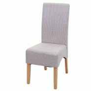 Mendler Chaise de salle à manger Latina, chaise de cuisine, tissu/textile certifié MVG ~ crème-beige, pieds clairs - beige textile 74644