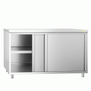 Meuble bas inox 1600x800 mm PREMIUM - GOLDINOX - gris inox 3701770812509