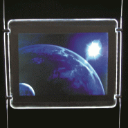 Porte affiche LED A3 horizontal double face - 4 pinces incluses - Transparent PMMA