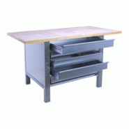 PROREGAL Etabli BUFFALO WOOD avec 5x Tiroir | HxLxP 86,5x180x75cm | Capacité de Charge 1000kg | Gris - gris métal PR_RS157-61 PROREGAL Etabli BUFFALO WOOD avec 5x Tiroir | HxLxP 86,5x180x75cm | Capacité de Charge 1000kg | Gris - gris métal PR_RS157-61