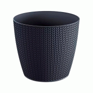 Prosperplast - Pot WHEATY 1 L - 12,8x12,8x11,2 cm, coloris Anthracite - gris plastique polypropylène ZA4240