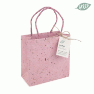 Sac papier coquille d'oeuf rose 12x6x12cm