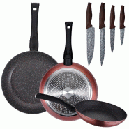 San Ignacio Venus - Jeu de 3 poêles 20/24/28cm induction avec jeu de 4 couteaux Daimiel - multi-matériau PK4765