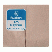 Serviettes kraft déjeuner recyclées 400mm 2 plis pliage 1/8 (lot de 2000) | Swantex - DB484