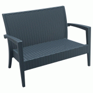 SIESTA EXCLUSIVE Canapé d'Extérieur Miami Lounge Effet Rotin Gris Foncé - gris plastique SP-SI-845DG