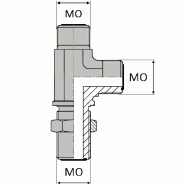 Té orientable renversé mâle ORFS x mâle ORFS x mâle cloison ORFS - 1"3/16' , 30.16