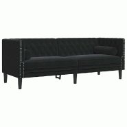 VidaXL Canapé Noir 194 x 74,5 x 70,5 cm Velours Modèle Concorde Royale - 42013024