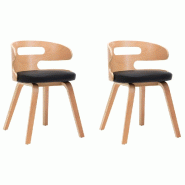 VidaXL Chaises à manger lot de 2 noir bois courbé et similicuir Modèle Delvaris - 283109
