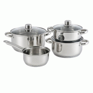 WellHome - Batterie de cuisine 7 pièces en acier inoxydable avec bases induction et poignées ergonomiques - inox WH15675