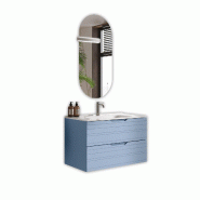 AQA Design Composition de salle de bain en MDF 4 pièces SOLMIRA tiffany blue L.81 P.46,5 H.190 MPSO59-TIF - bleu Bois manufacturé MPSO59-TIF