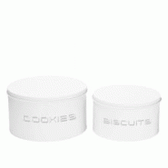 Aulica Boîtes à cookies et biscuits - lot de 2 - blanc 260701 Aulica Boîtes à cookies et biscuits - lot de 2 - blanc 260701