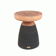 Bazar Bizar Table d'appoint en bois de suar 40x40x50 cm naturel noir - multicolore Bois massif JANAF019N