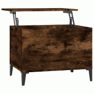 Décoshop26 - Table basse avec plateau relevable design moderne et contemporaine 60 x 44,5 x 45 cm bois d'ingénierie marron et métal DEC038444 - mar