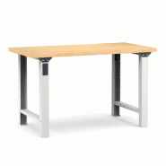 Établi plateau bois L.1500 mm et pieds en métal NOVALP