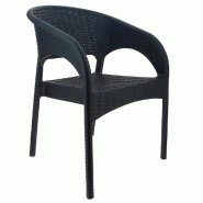 Fauteuil empilable d'extérieur en résine Panama coloris gris foncé