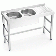 FRICOSMOS Evier avec support 2C,ED 1200x500x850 mm. Dimensions de la cuve 340x370x150 mm. - inox 050636OST