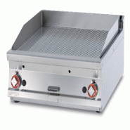 Fry Top à gaz avec comptoir rainuré. 2 zones de cuisson. Chrome SUPERCHROME (Approuvé par Moca). Dimensions 60x60 h28. Modèle FTRT-66GS - 2327