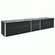 Helloshop26 - Jardinière lit surélevé plantes fleurs jardin acier galvanisé 400 x 80 x 45 cm anthracite 02_0001115 - 3000074741530 Helloshop26 - Jardinière lit surélevé plantes fleurs jardin acier galvanisé 400 x 80 x 45 cm anthracite 02_0001115 - 3000074741530