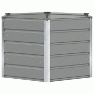 Helloshop26 - Jardinière hexagonale extérieure 129 x 129 x 75 cm design moderne pour jardin terrasse en acier gris clair 02_0059176 - gris acier 300