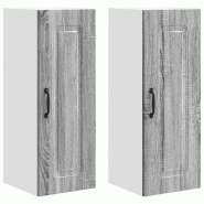 Helloshop26 - Lot de 2 armoires murales de cuisine pratiques design moderne 30 x 31 x 80 cm en bois d'ingénierie gris sonoma 02_0053696 - gris Bois m