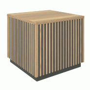 Podium bas Vertigo T01 MDF noir et olivier 45x45x40cm