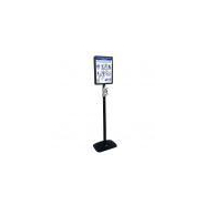 Poteau distributeur 158 cm - 2 faces pour bouteilles de gel 300 à 1000 ml + cadres pancartes A3 portrait ou paysage - Gris clair - Réf : 214961 Poteau distributeur 158 cm - 2 faces pour bouteilles de gel 300 à 1000 ml + cadres pancartes A3 portrait ou paysage - Gris clair - Réf : 214961
