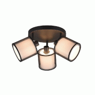 Spot 3xE14 max 28W métal noir mat et organza fumé - Trio - Burton - noir 4017807538373