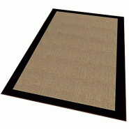 Tapis en Polyester 180x280cm WellHome Basic couleur Beige et Noir - multicolore WH1009-9