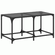 VidaXL Table basse avec dessus en verre noir 78,5x40x40 cm acier Modèle Élancé Plus - 845975