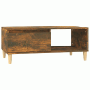 VidaXL Table basse Chêne fumé 90x50x36,5 cm Bois d'ingénierie Modèle Balcon Polaris Plus - 821049