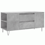 VidaXL Table basse gris béton 102x44,5x50 cm bois d'ingénierie Modèle Atlas Pure - 831000