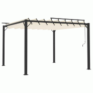 VidaXL Tonnelle avec toit à persienne 3x3 m Crème Tissu et aluminium Modèle Atlas Focus Pro - beige 313924