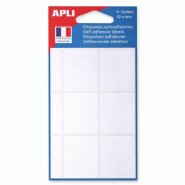 Apli Lot de 5 Etui de 42 étiquettes adhésives blanches, format 32 x 38 mm (7 feuilles / cdt) - 3270241119565