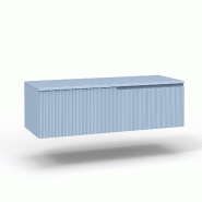 AQA Design Base avec top 1 tiroir en MDF VENERE tiffany blue L.120 P.45 H.37 MPVE121HTOP-TIF - bleu Bois manufacturé MPVE121HTOP-TIF