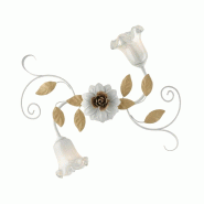 Bonetti Illumina Cesto Plafonnier Shabby en fer laqué blanc 2 lumières H.17 d.52 BL274-PL2-BCO - doré 8050713218775