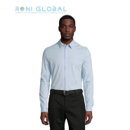 Chemise homme en jersey mercerisé - NEOBLU BALTHAZAR SOL'S - 100% coton mercerisé, manches longues, col italien_0