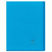 Clairefontaine Lot de 10 Cahier Kover Book 24x32, 96p./48 feuilles 90 g/m² piquées, couv. Transparente bleue, Séyès - 3037929814026