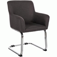 Décoshop26 - Chaise de salle à manger fauteuil sans roulettes design moderne en tissu noir et cadre en acier inoxydable 10_0003799 - noir 3000251775 Décoshop26 - Chaise de salle à manger fauteuil sans roulettes design moderne en tissu noir et cadre en acier inoxydable 10_0003799 - noir 3000251775