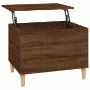 Décoshop26 - Table basse avec plateau relevable design rustique 60 x 44,5 x 45 cm bois d'ingénierie marron DEC038707 - marron Bois massif 3000263999