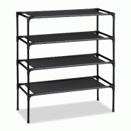 Helloshop26 - Étagère à chaussures extensible pratique 68 x 62 x 28 cm en fer noir 13_0008866 - noir 3000244365863