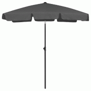 Helloshop26 - Parasol de plage 180 x 120 cm anthracite 02_0008372 - polyester 3000447382728