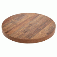 Plateau de table rond 60 cm effet bois vieilli | Bolero - DR822