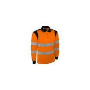 Polo orange. 100% polyester bird-eye. 150 gm2.