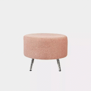 Pouf piètement chromé So Bulle - Tissu Bondaï, B 8078, Avec_0